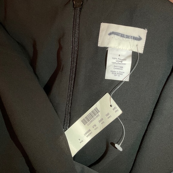 NWT JCREW Dress 4 & p4 Black Small Silk Sofia Classic Bridesmaid Formal Petite - Picture 4 of 4